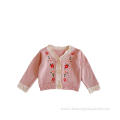 Flower Embroidered Knitted Children's Top Cardigan